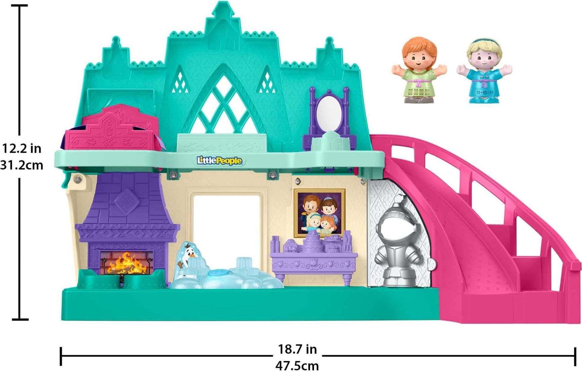 Fisher-Price Little People Disney Frozen Arendelle Castle Spielset | Anna & Elsa Figuren enthalten, Lichter und Geräusche für Rollenspiele, Kleinkindspielzeug für Kinder ab 18 Monaten