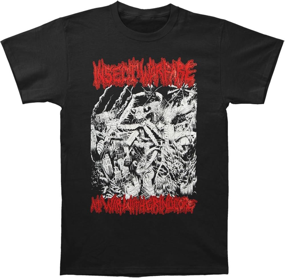 Insect Warfare Men's At War With Grindcore T-shirt X-Large Black