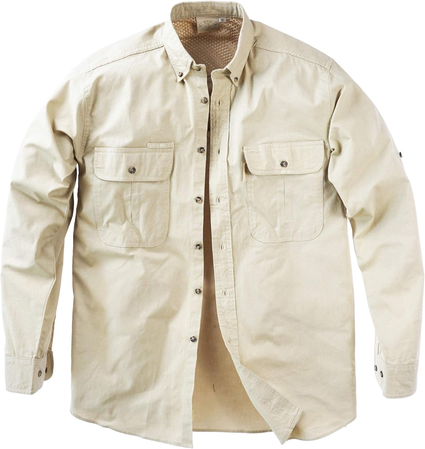 Tag Safari Vent Back Adventure Long Sleeve Shirt for Men, 100% Cotton - Stone - X-Large - Image 2
