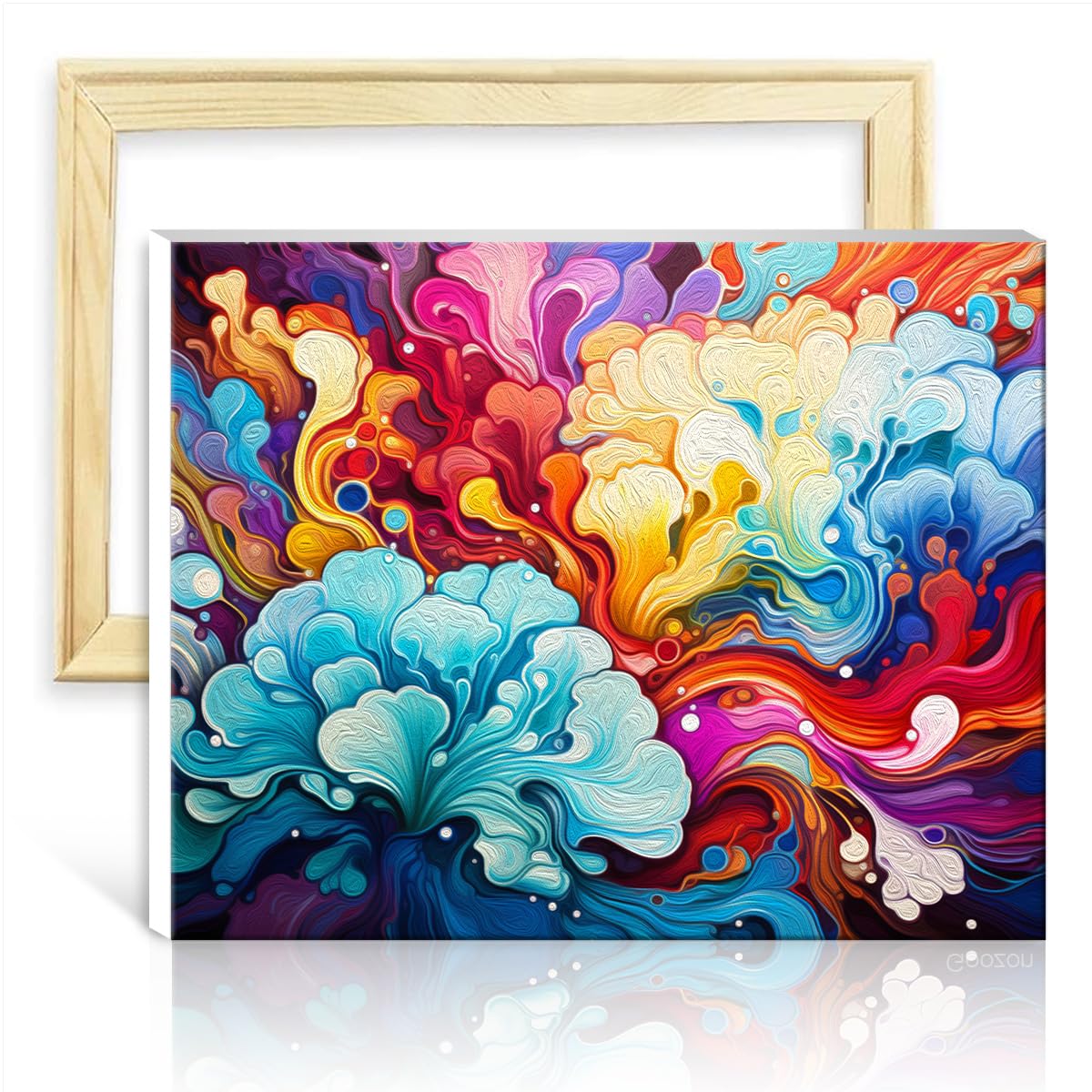 TANGFEIY Oil Painting Color on Canvas Painting Adults with Brushes Acrylic Pigment Digital Painting Number Painting Anti Stress Toys with Frame(30x40cm) — image 1