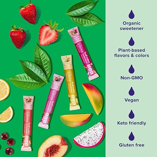 Miniatura 4 de Ultima Replenisher TeaFresher Mezcla de electrolitos diarios en polvo y té instantáneo, sin azúcar, paquete variado, 16 paquetes de barras