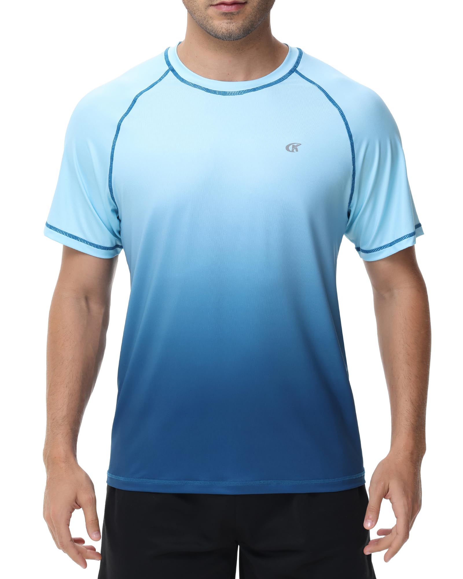 Satankud Men's UPF 50+ Rash Guard Swim Shirts Short/Long Sleeve Sun Protection Summer Beach Hawaiian T-Shirt