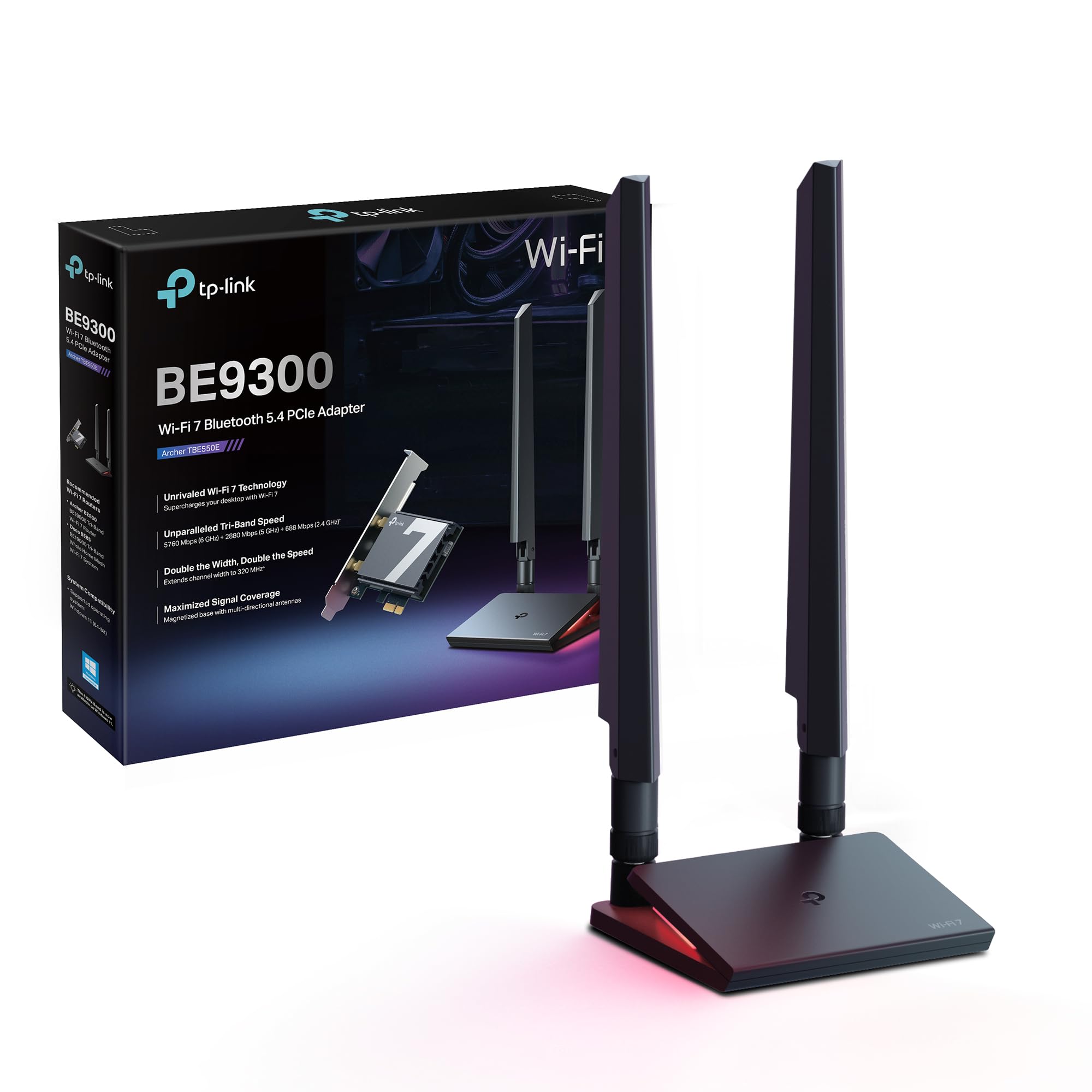 Archer TBE550E Adaptador PCI-E Wi-Fi 7 BE9300, Tri-Banda con