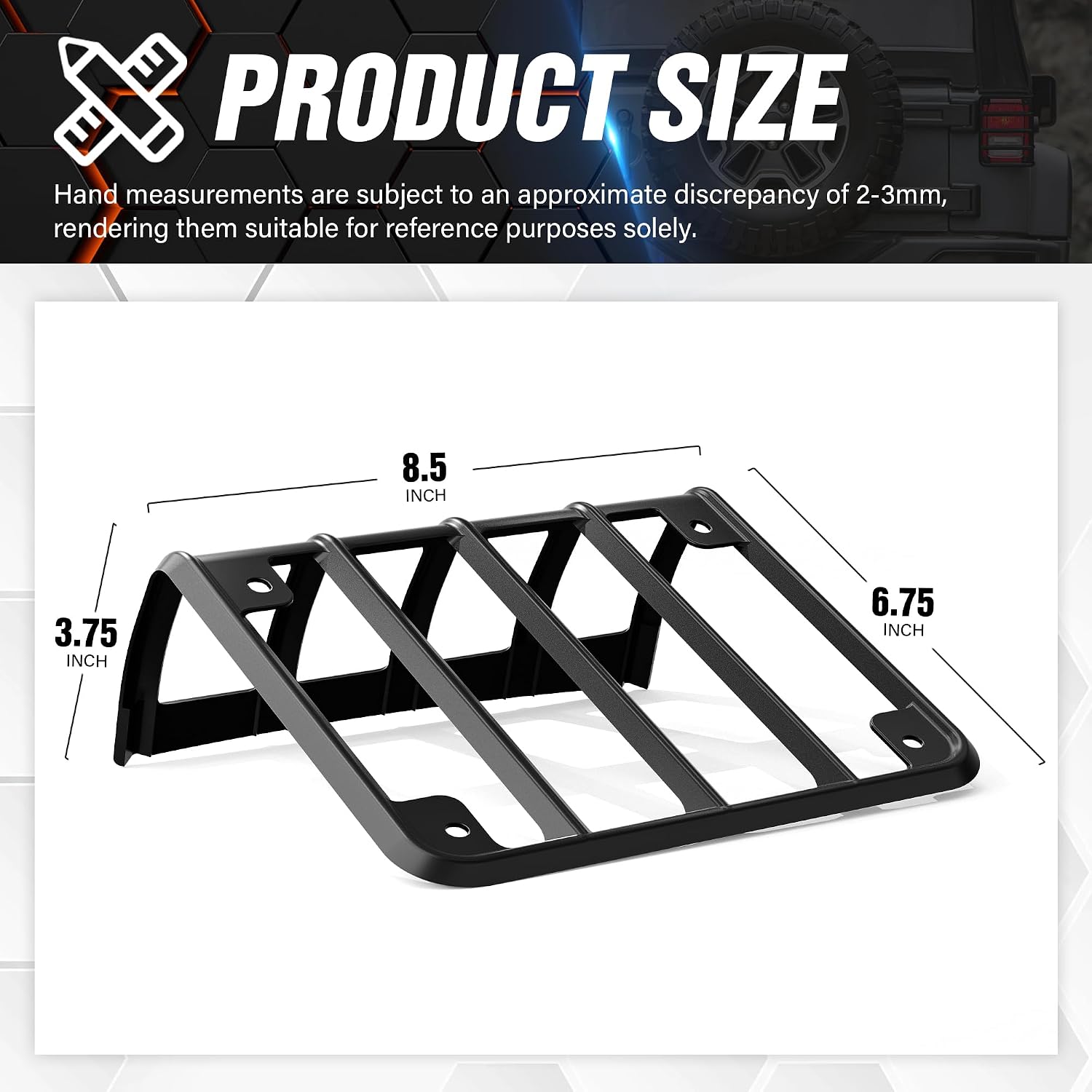 Wrangler JK Tail Light Guard Cover Compatible with 2007-2018 Jeep Wrangler JK JKU Unlimited 2/4 Doors Rear Tail Lamp Protector, Black (2PCS)