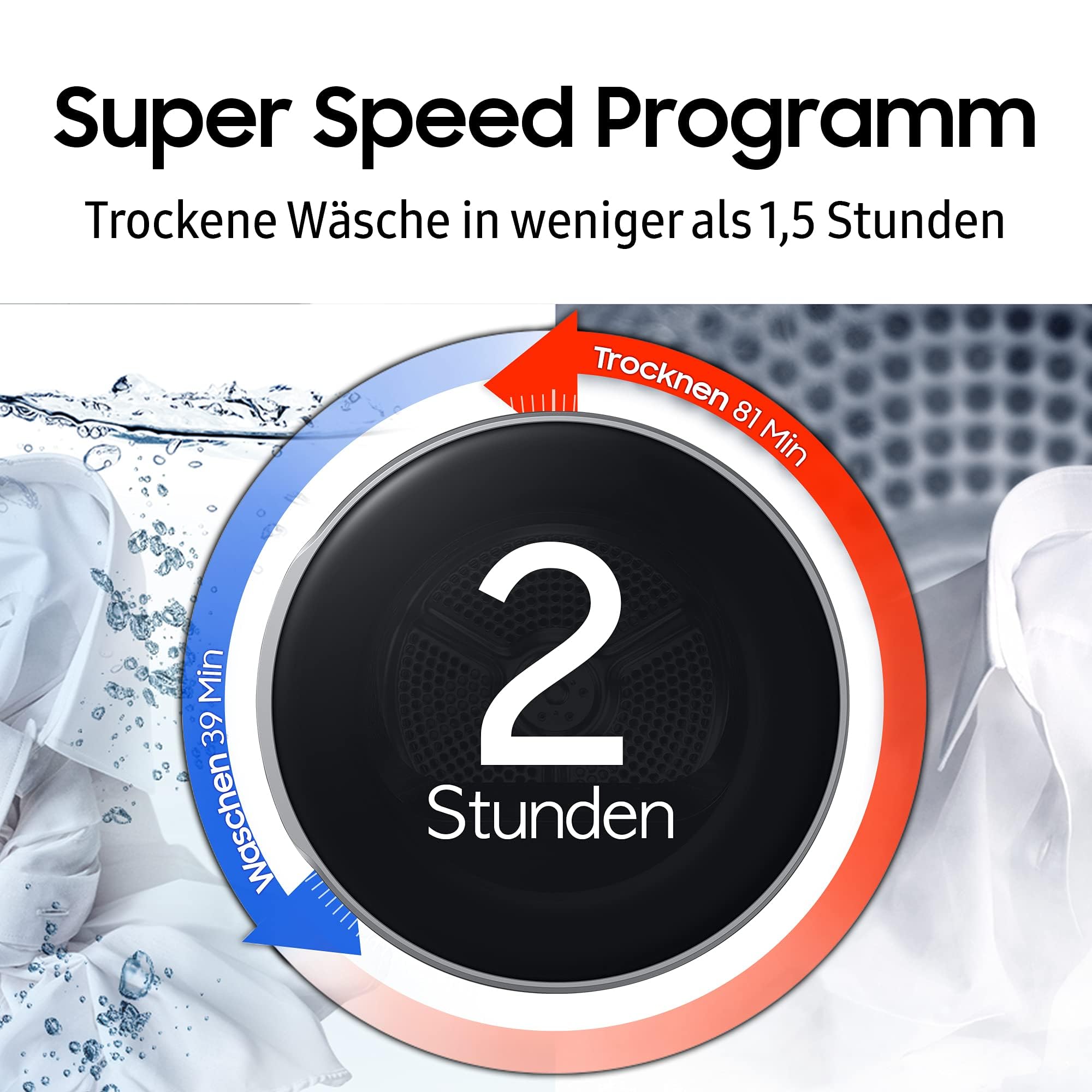 Samsung DV90BB9445GBS2 Bespoke Wärmepumpentrockner, 9 kg, AI Dry - intelligentes Automatikprogramm, QuickDrive, AI Control, Super Speed und Super Leise, Schwarz