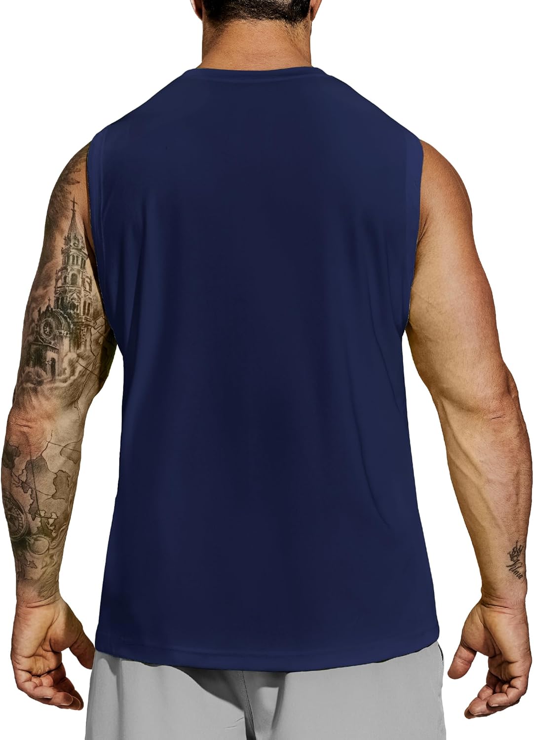 MIER Mens Workout Tank Tops Quick Dry Sleeveless UPF 50+ Muscle Tee Shirts for Athletic Gym Running Swim Beach Training - Image 2