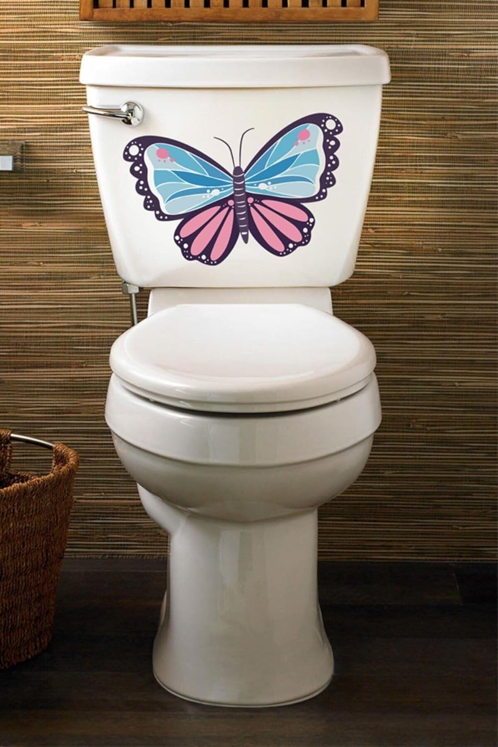 Toilet Seat Sticker Cute Butterfly Design Bathroom Decor Vinyl Decal, Orange, One Size - Karışık, One Size