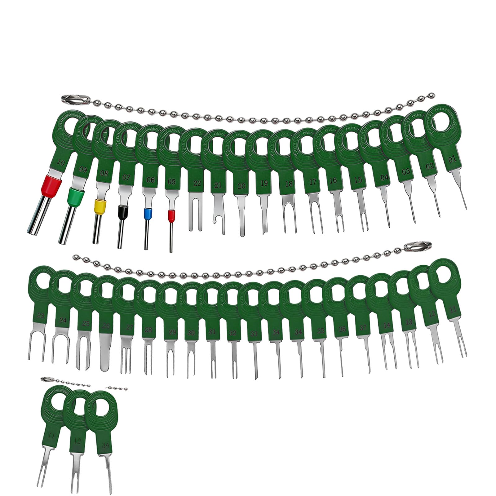 ordinarYone Pack of 41 Vehicle Terminals Pin Removal Tool Set For Automotive And Motorcycle Wire Harness Repair Depinning Tool Set