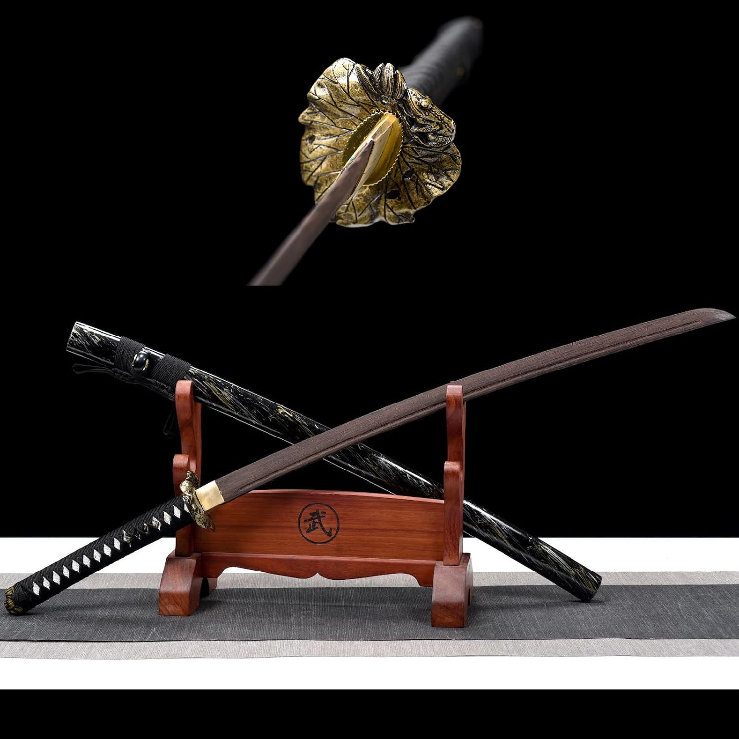 103 Cmのローズウッドbokken 木の侍剣 無垢の木のペンキをもつ剣鞘 コスプレのための手作り刀 家の装飾 休日贈り物 テーマ党 展示収集