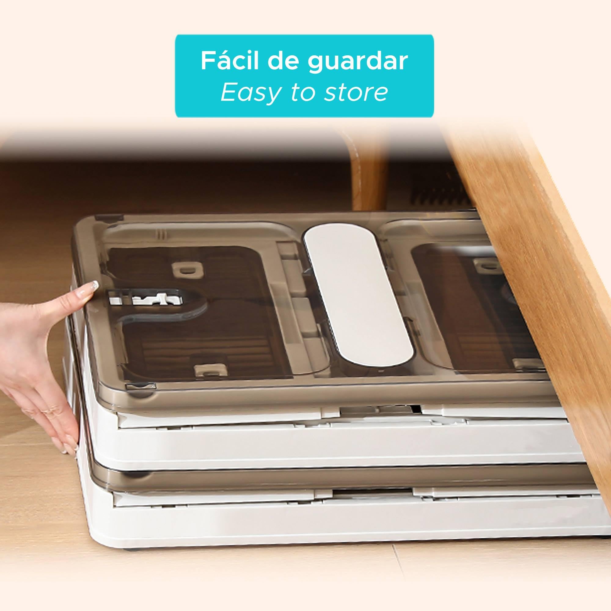 Well Home Caja de almacenamiento plegable multifuncional en color Blanco 2 Niveles, 140L por Nivel, 280 L en Total