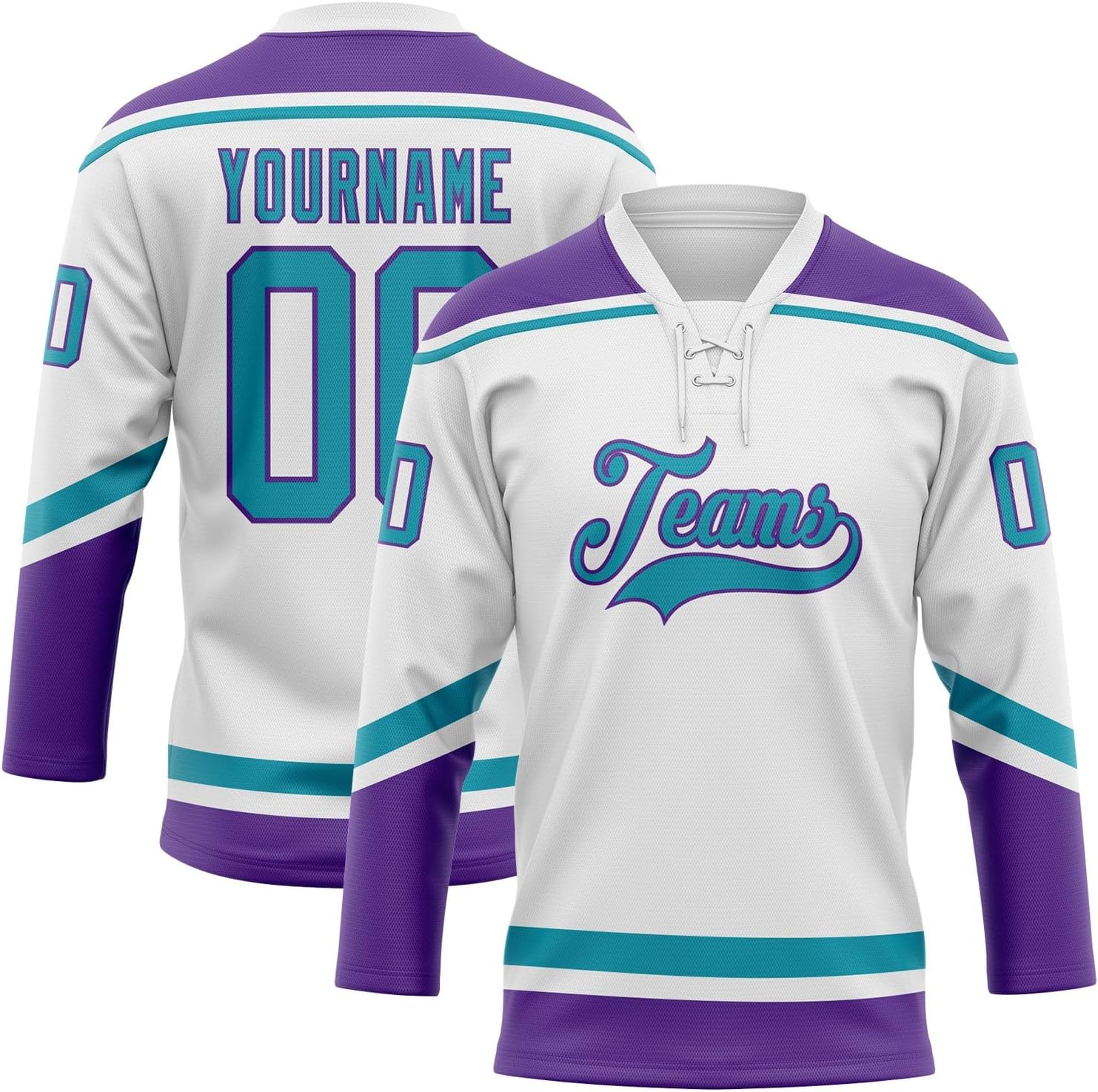 Custom Hockey Jersey for Men Women Youth, Personalized Team Name Number and Logo, Lively Lace Up Practice Sports Fan Jersey