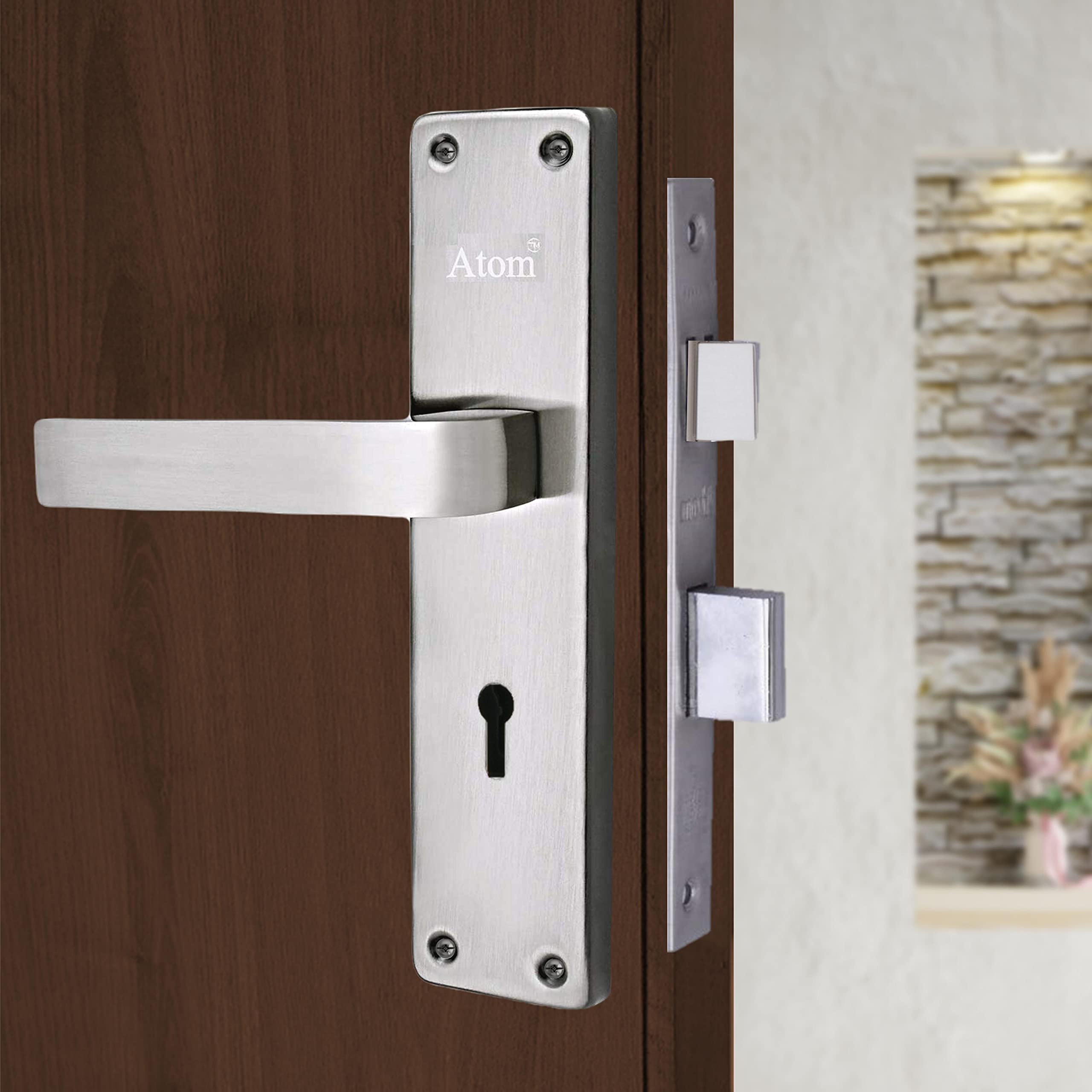 Atom Mortise Lock - Silver Antique Handle, 3 Keys -2 Atom Mortise Lock - Silver Antique Handle, 3 Keys -2