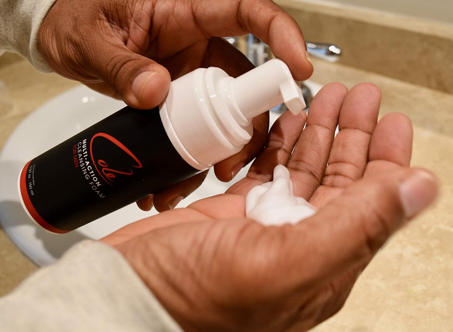 Cole Skincare for Men Multi Action Cleansing Foam | All Skin Types | All In One Cleanser, Exfoliator & Hydrator | Regulates Oils, Removes Impurities, & Prevent Breakouts