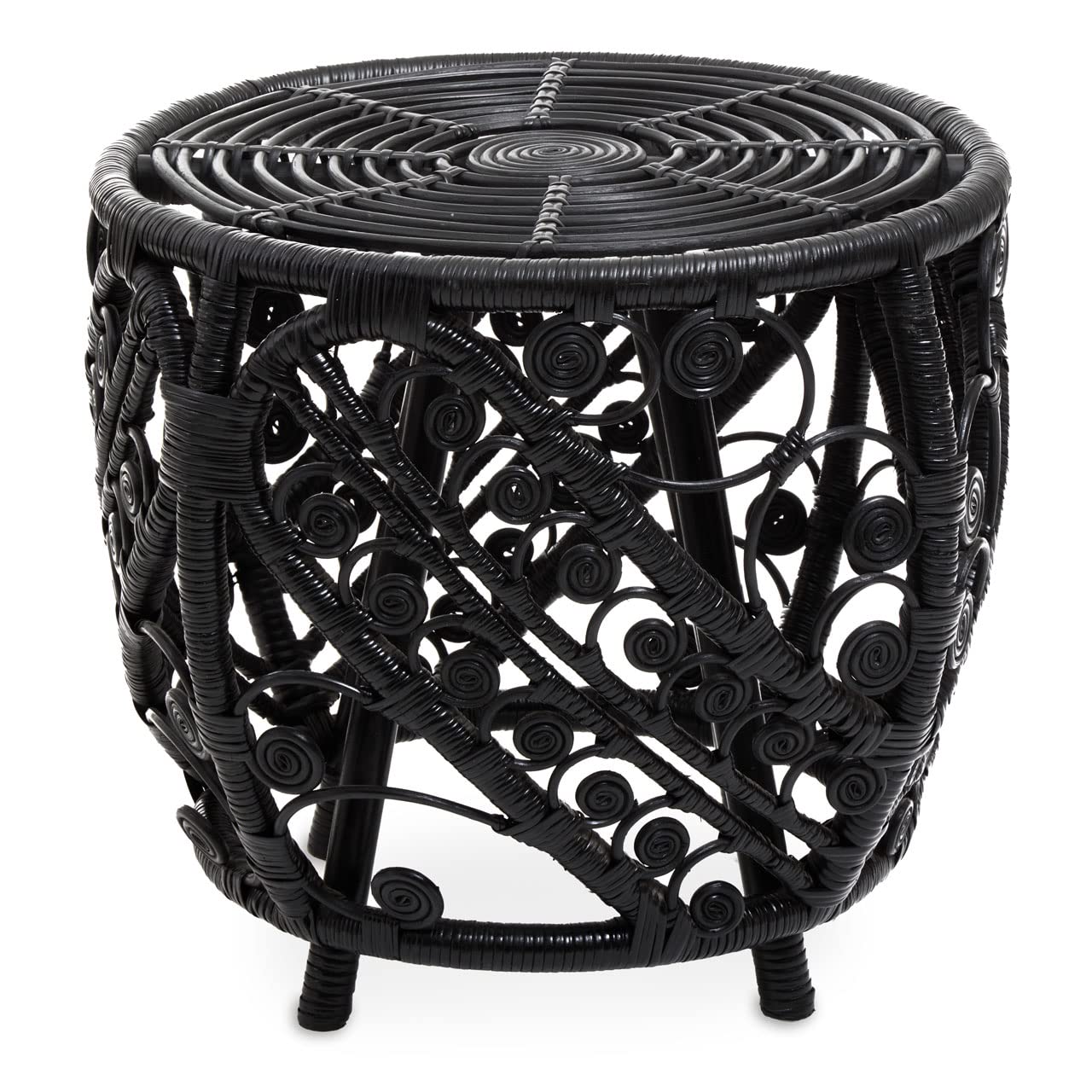 Orsina Chic Design Black Natural Rattan Side TableVersatile Coffee TableSturdy And Stable Table For Living Room from B&Q
