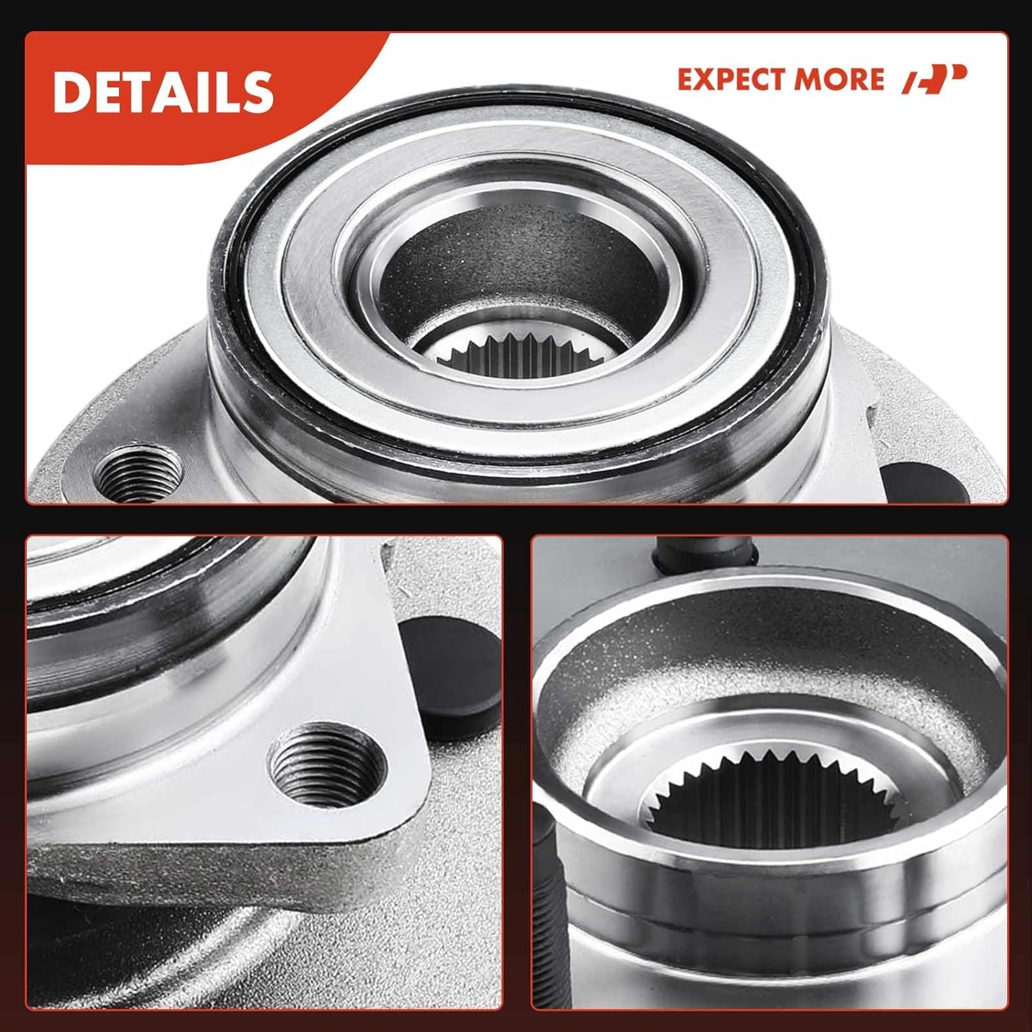 A-Premium Front Wheel Bearing and Hub Assembly with ABS & 5-Lug Compatible with Dodge Ram 1500 2000-2001, 4WD & 2-Wheel ABS Only