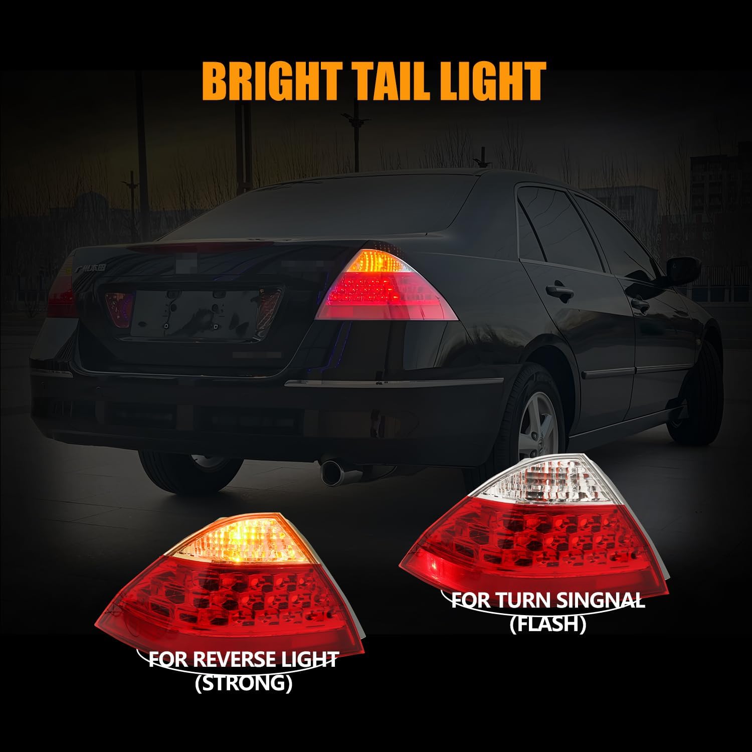 Tail Light for 2006 2007 Hon-da Accord, Rear Tail Light Driver & Passenger Side Unit HO2818130 4dr For Sedan, 33551-SDA-A32,1 Pair