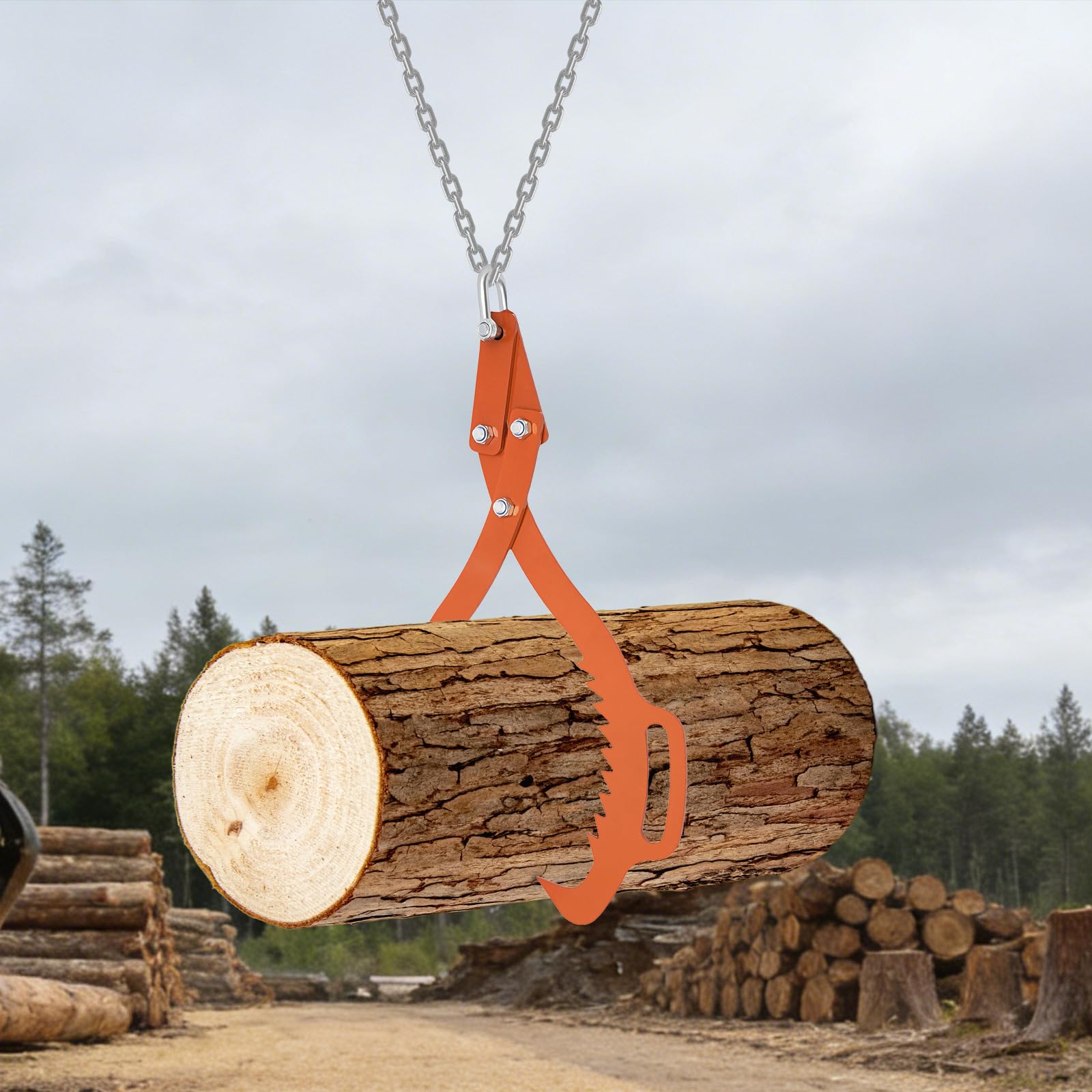 Szczypce leśne do pni drzew, szczypce do drewna do 1000 kg, chwytak do drewna ze stali węglowej, otwór szczękowy 0-63,5 cm, szczypce do załadunku do leśnictwa, hodowli zwierząt i budownictwa