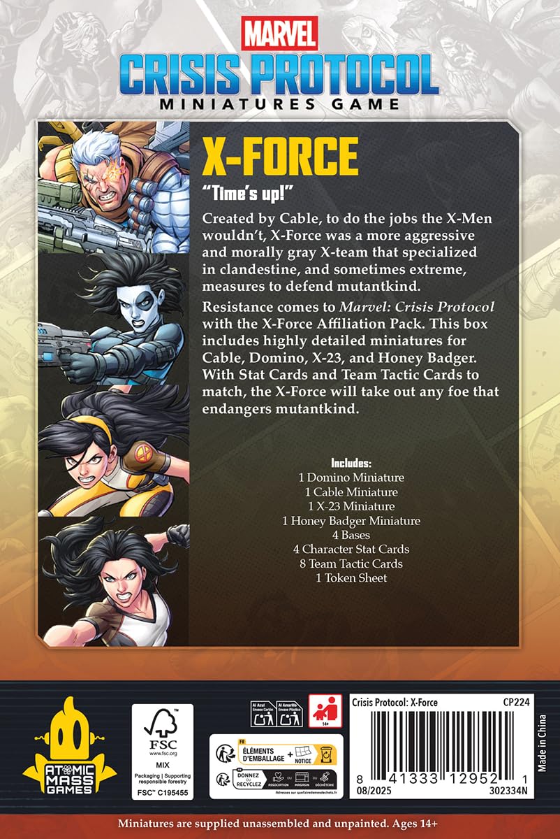 Asmodee Marvel: Crisis Protocol X-Force Affiliation Pack – Cabo