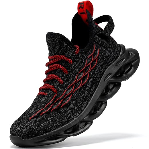 JMFCHI Boys Girls Kids' Sneakers Knitted Mesh Sports Shoes Breathable Lightweight Running Shoes for Kids Fashion Athletic Casual Shoes