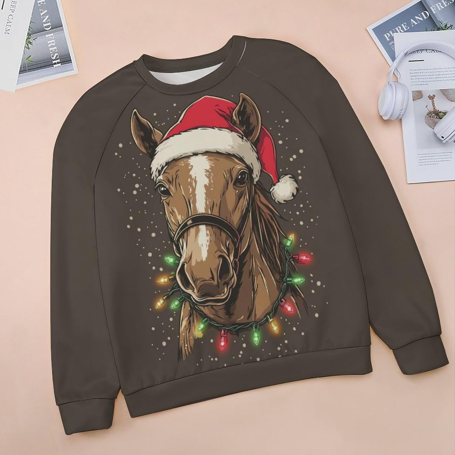 Christmas Sweatshirts For Women Holiday Pullover Crewneck Plus Size 2024 Winter Fashion Casual Funny Warm Outfits - Image 3