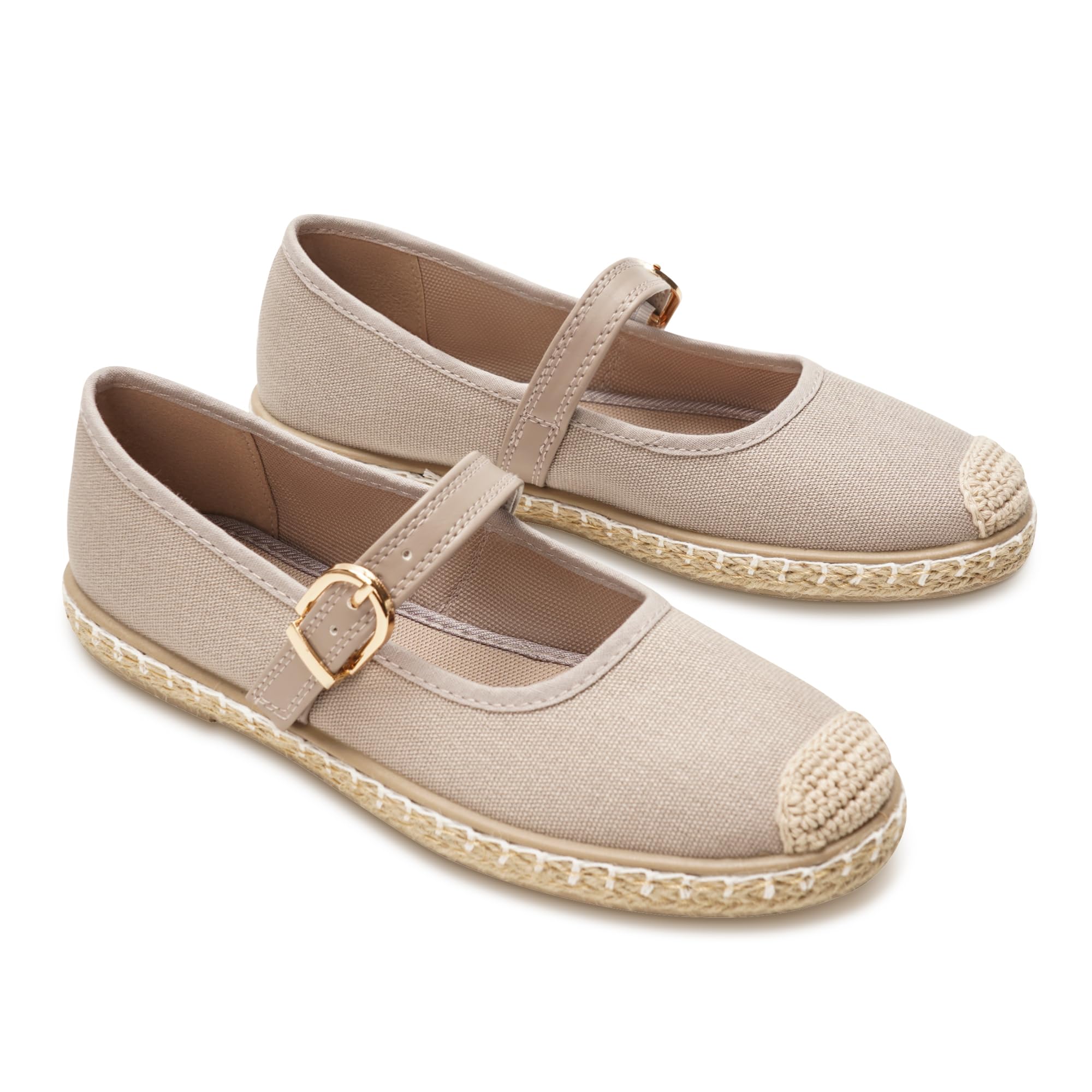 GLAMORA Espadrilles classiques avec boucle, style espadrille, semelle en spart, disponible en noir, beige, rose et gris
