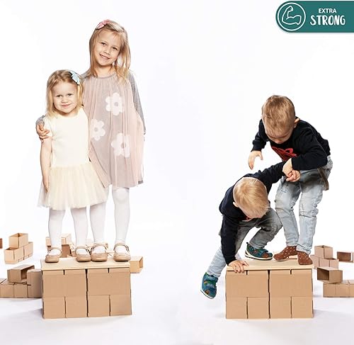 Miniatura 3 de GiGi Bloks - Bloques de cartón XL que son bloques jumbo  96 bloques para niños como bloques jumbo de aventura para niños  Los bloques de