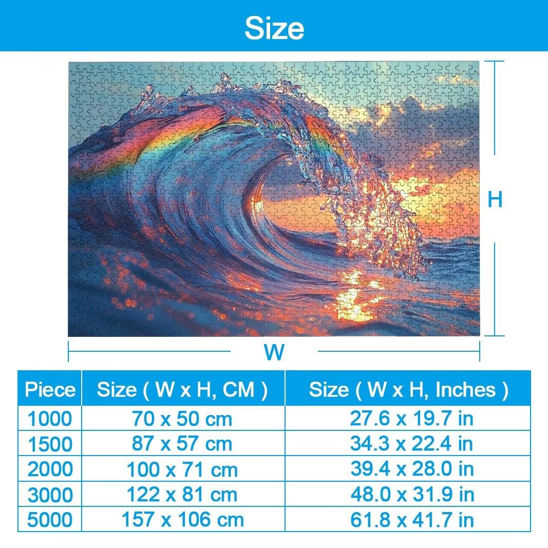 Puzzle Onde, Puzzle 1000 Pezzi per Adulti, Decor, Regalo Donna/Uomo -2557