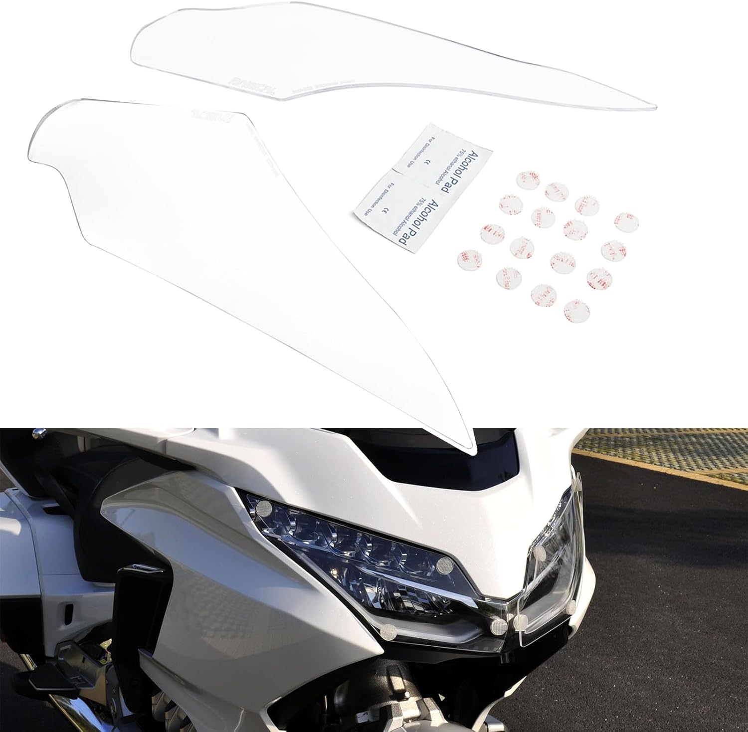 PANICAL Motorcycle for Honda Goldwing GL1800 F6B 2018-2026 Headlight Protection Glass Decorative Transparent Acrylic Gold wing GL 1800 B (Transparent White)
