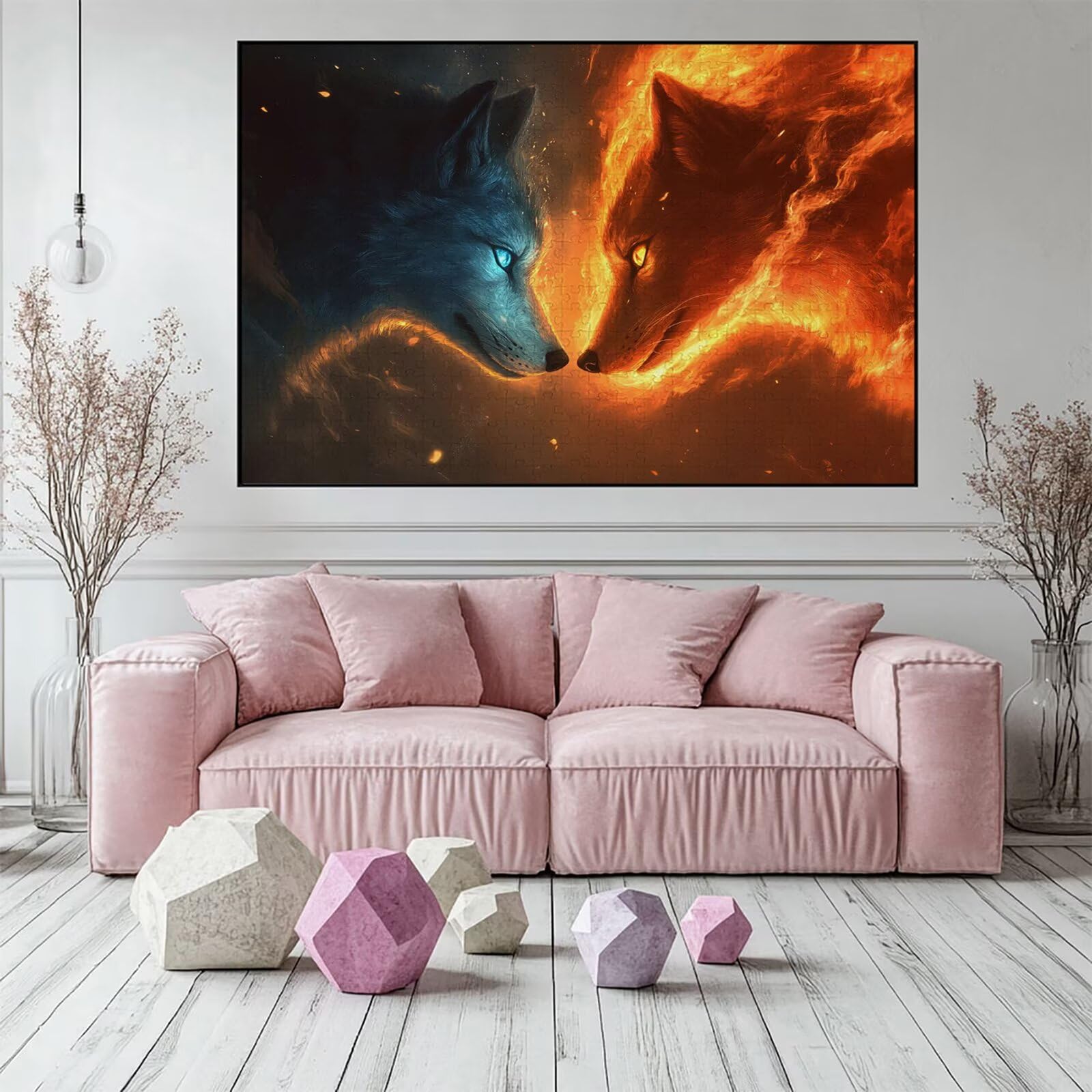 Puzzle 3000 elementów wilk słodkie puzzle dla dorosłych 122 x 81 cm unikalne rzemiosło klasyczne 3D drewniana układanka do rodzinnych gier aktywnych, układanka do samodzielnego wykonania nawet do