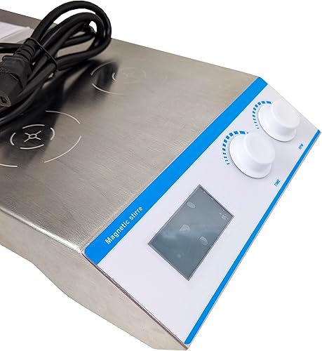 Miniatura 5 de Mezclador magnético de 8 posiciones de laboratorio de múltiples posiciones con velocidad 200-2200RPM Capacidad de mezcla 33.8 fl oz* 8 Modo