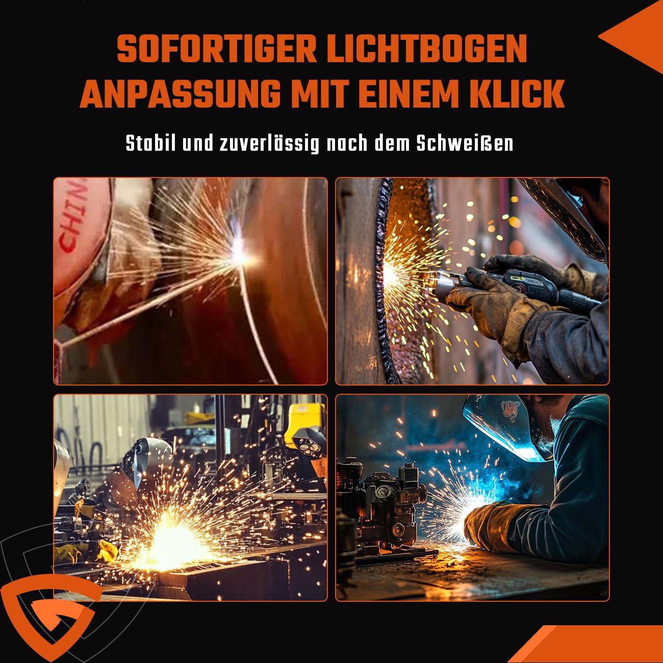 Spawarka MIG/MMA/TIG 3 w 1, 220 V, 270 A, IGBT inwerterowa spawarka spawalnicza bez gazu ze wskaźnikiem LED, do zastosowania pręt spawalniczy 1,6-3,2 mm, prędkość drutu 2,2-12 m/min, IP21S przenośna