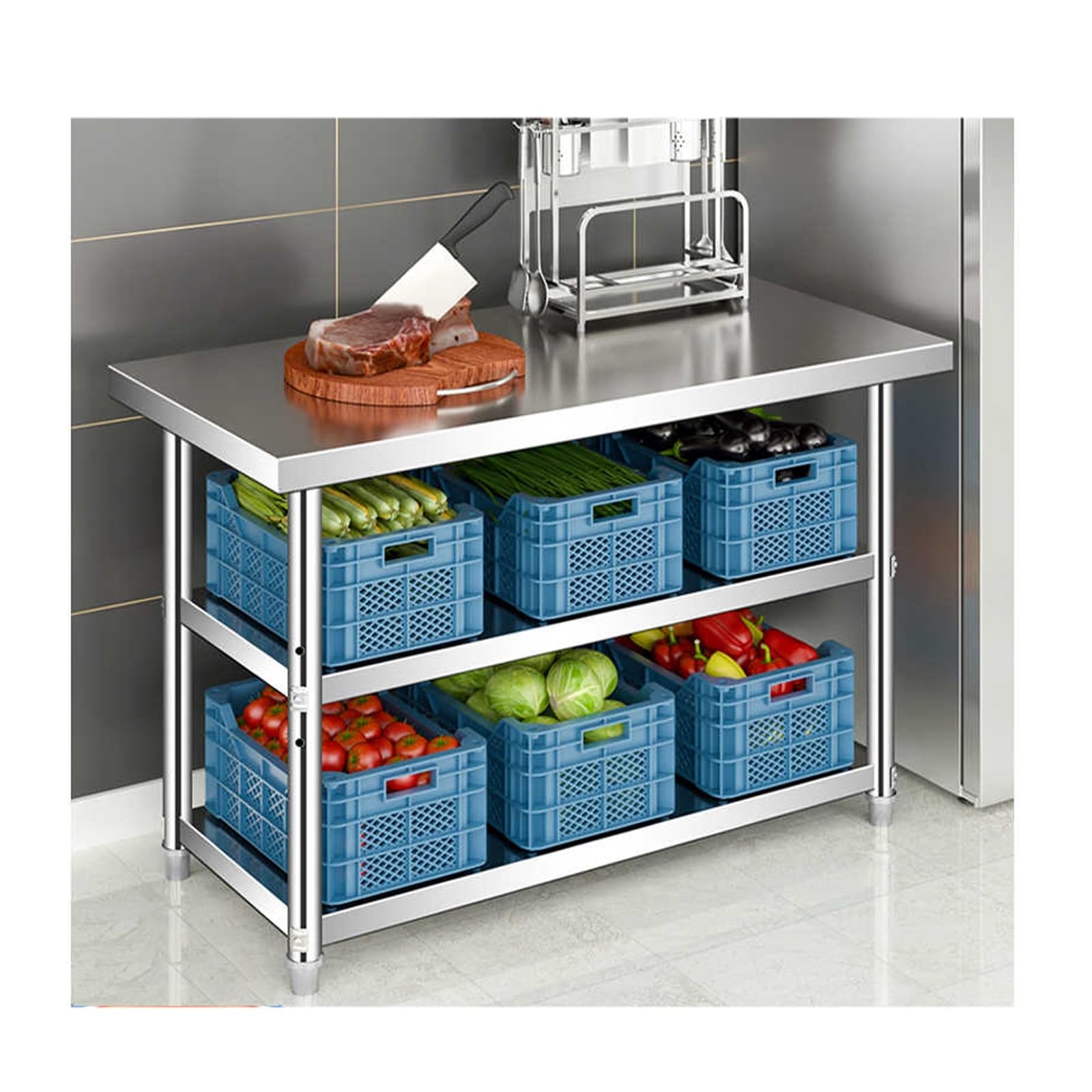 kitchen prep table, Thickened Design, Stable Load-Bearing, Polished and Smooth(80 * 50 * 80cm/31.5 * 19.7 * 31.5in)