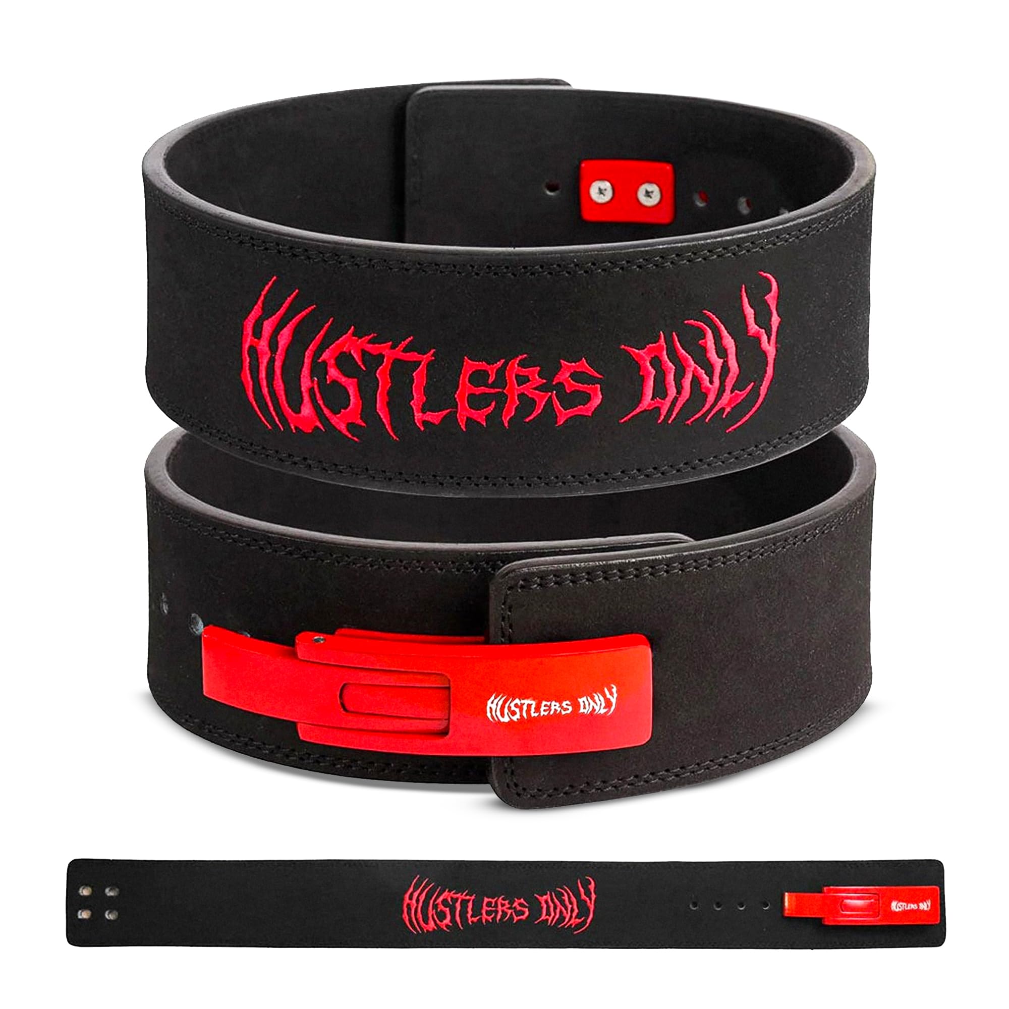 HUSTLERS ONLY Weight Lifting Belt with Lever Buckle 10mm Thick – Suede Leather Gym Belt For Men & Women – Weight Training Belt for Powerlifting Bodybuilding Squat & Deadlift Belt for Back Support (XL)