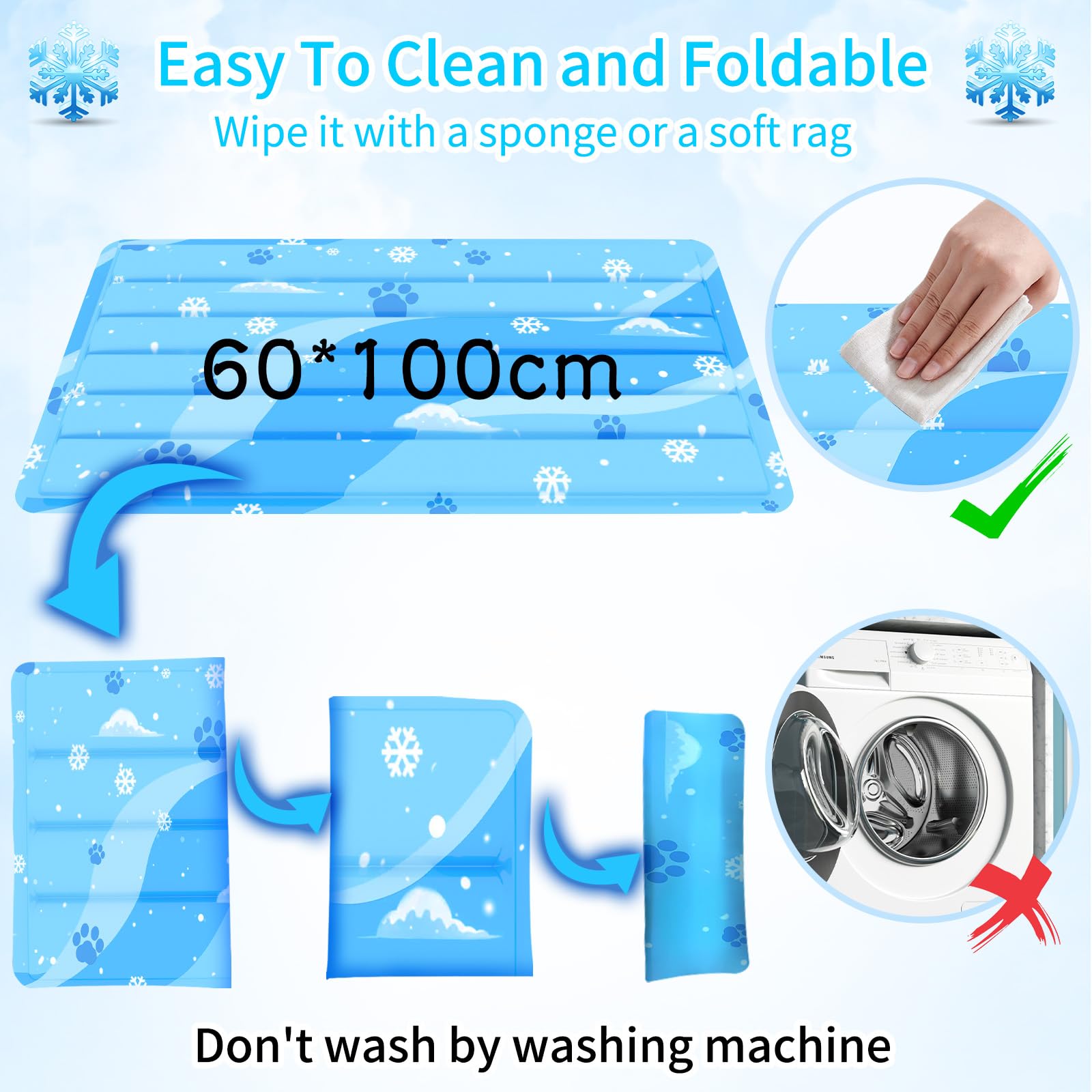Tapis Rafraichissant Chien, Tapis en Gel Auto-refroidissant pour Animaux de Compagnie, Résistant aux Rayures Plus Durable, Tapis de Refroidissement D'été pour Chien, Chat et Lapin