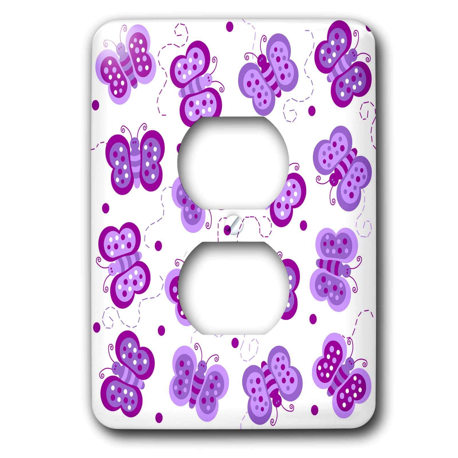Couverture de prise papillon violet lsp_10812_6 plaque decoration murale