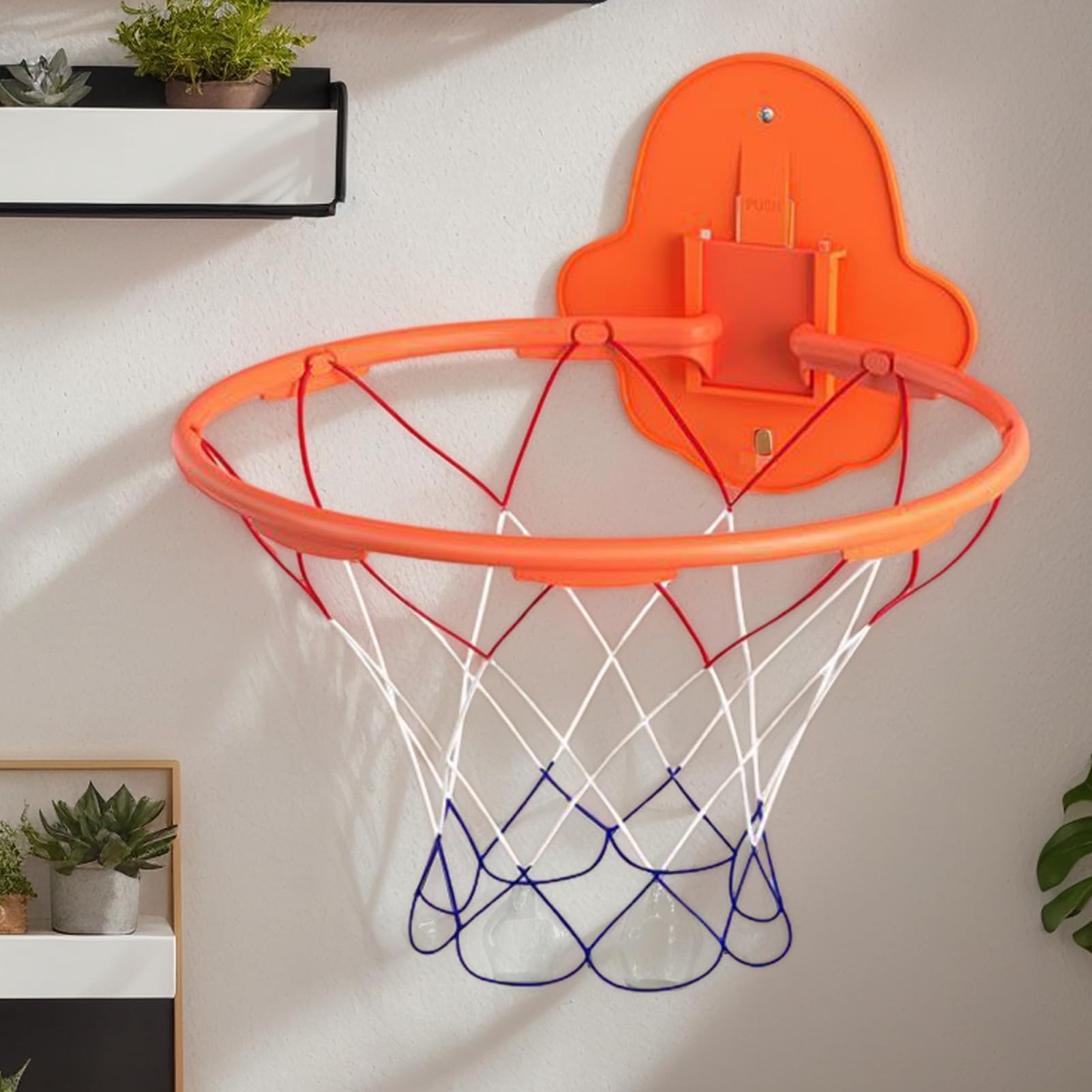 Aro de baloncesto – Aro de baloncesto reforzado mejorado de 32 cm, plegable montado en la pared, montaje organizado para niños, silencioso, aro de canasta de baloncesto para montar en pared y puerta