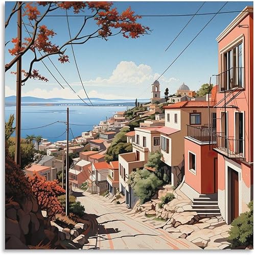 Gran Canaria - Póster de arte para colgar en el hogar, para decoración de habitación y estética, arte de pared, para sala de estar, dormitorio, 16 x