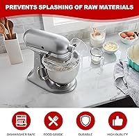 Vista 3 de Protector de Vertido para Tazón de Batidora KitchenAid de 4.5-5 Cuartos de Galón (Acero Inoxidable, Vidrio, Cerámica) - Protector contra
