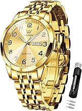 OLEVS Watch for Men Luxury Dress Analog Quartz Stainless Steel Waterproof Luminous Date Business Two Tone Casual Wrist Watch