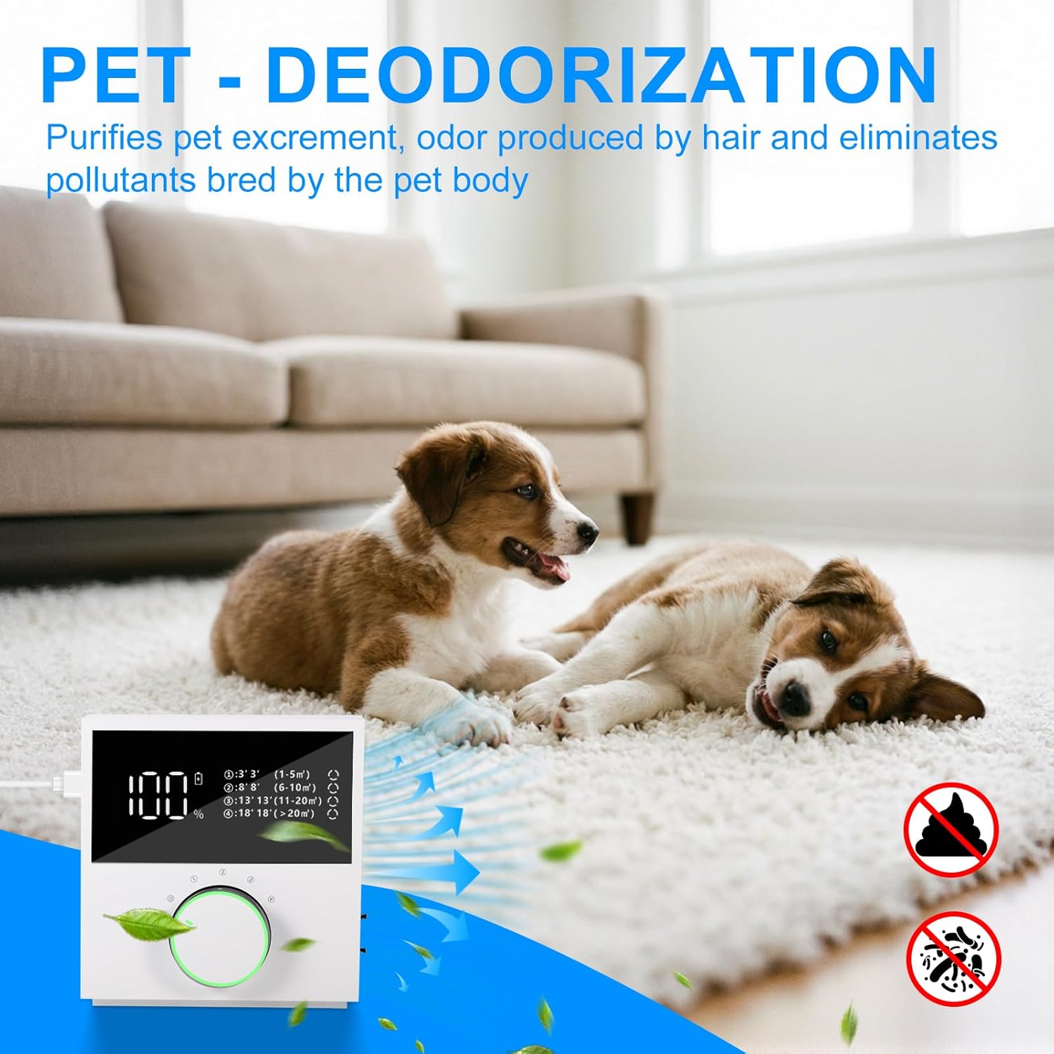 2026 Upgraded Air Ionizers for Home, 99% Pet Odor Eliminator & Ionic Air Freshener, Plug in Negative Ion Air Purifiers for Bedroom, Kitchen, Office, Small Room Smoke & Odor Remover, White