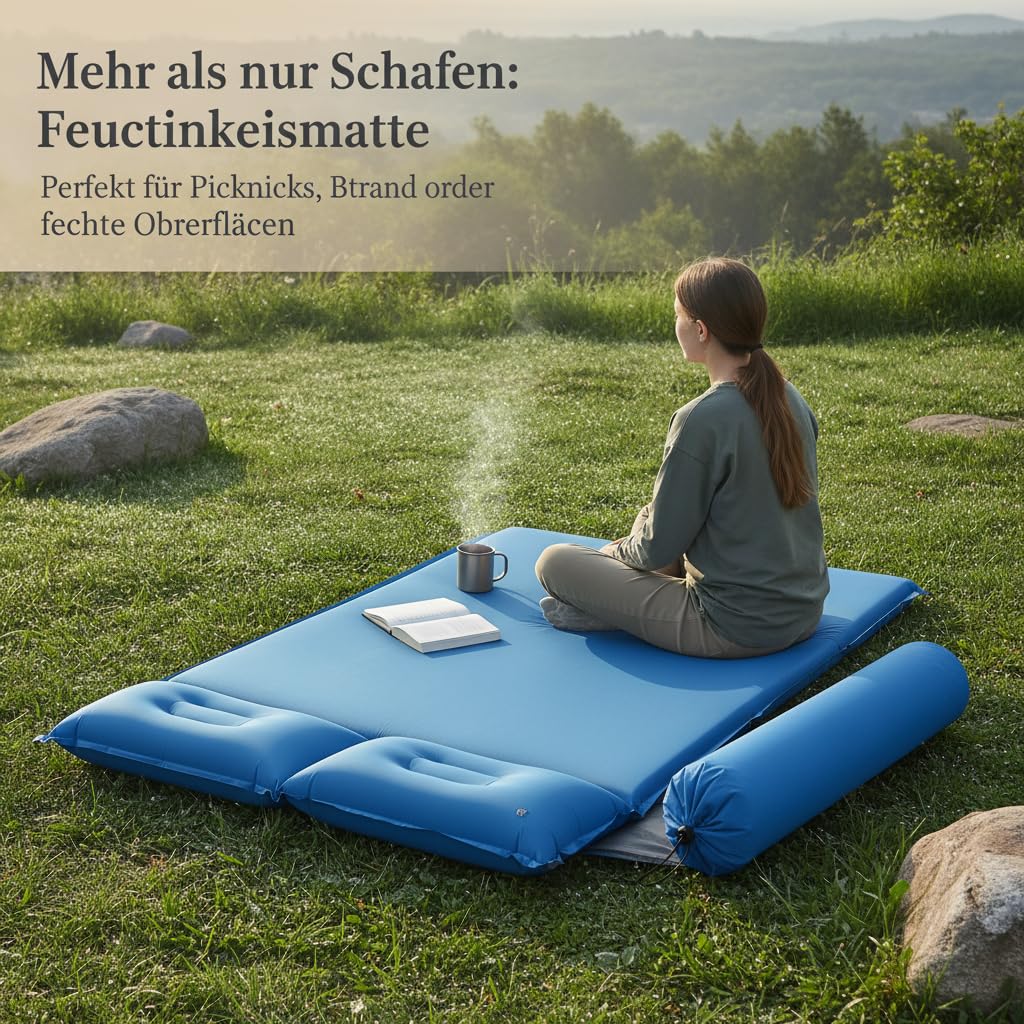 Matelas Camping Autogonflant 3.5cm | Polyester | matelas anti-humidité | PVC | épaisseur 3.5cm | raccordable | pour | pour la randonnée