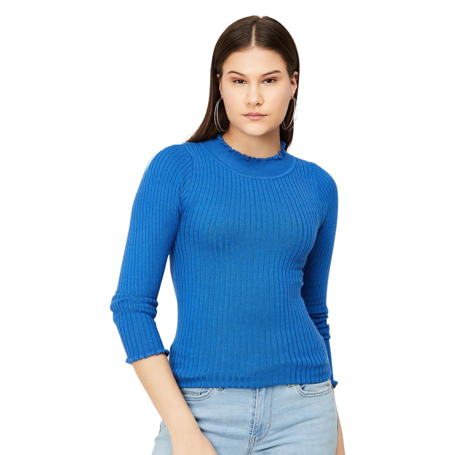 Code by Lifestyle Women Viscose Regular Fit Solid Top Flat Knit