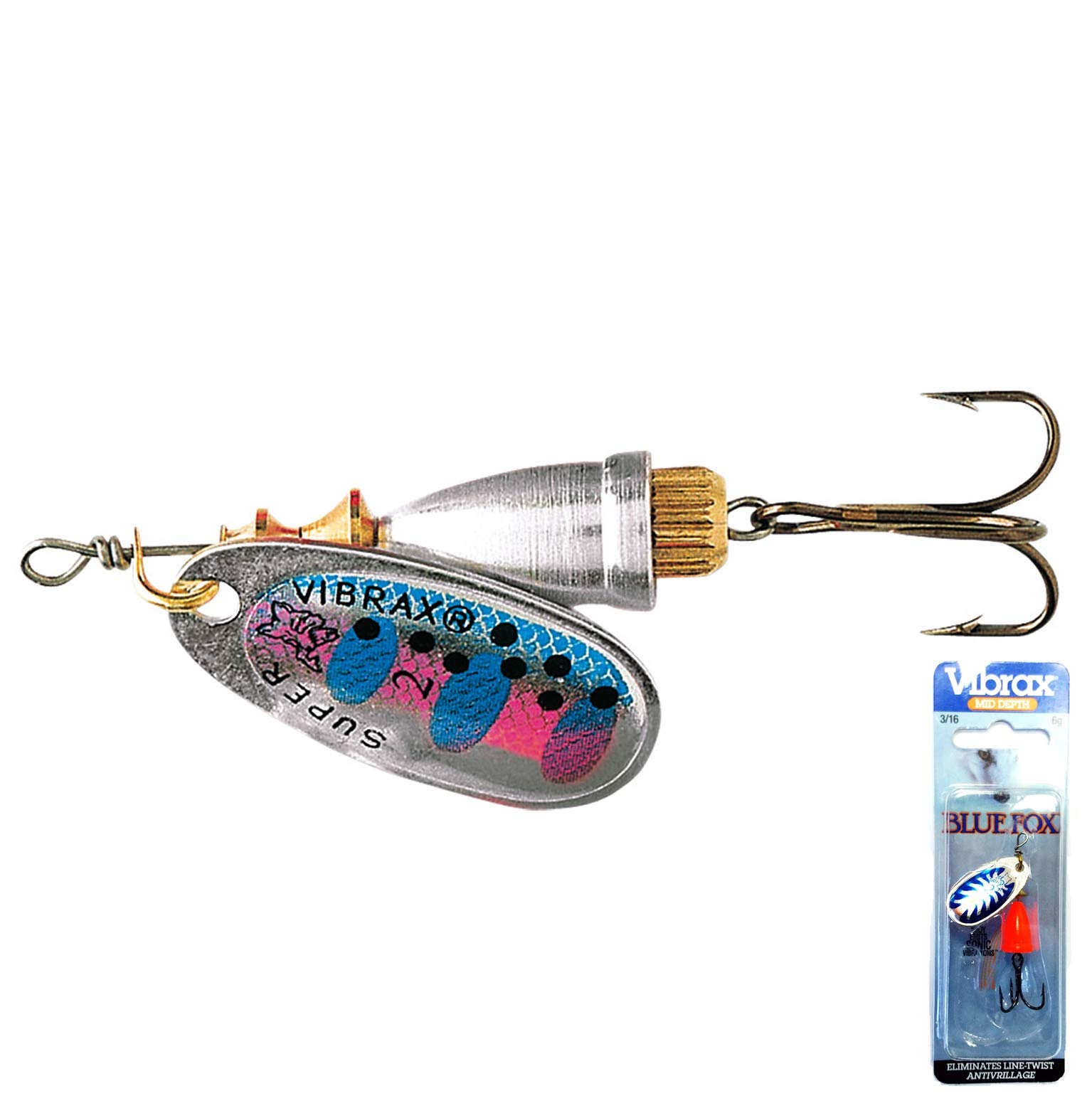 Amazon.com : Blue Fox Classic Vibrax 04 Painted 3/8 (Rainbow Trout