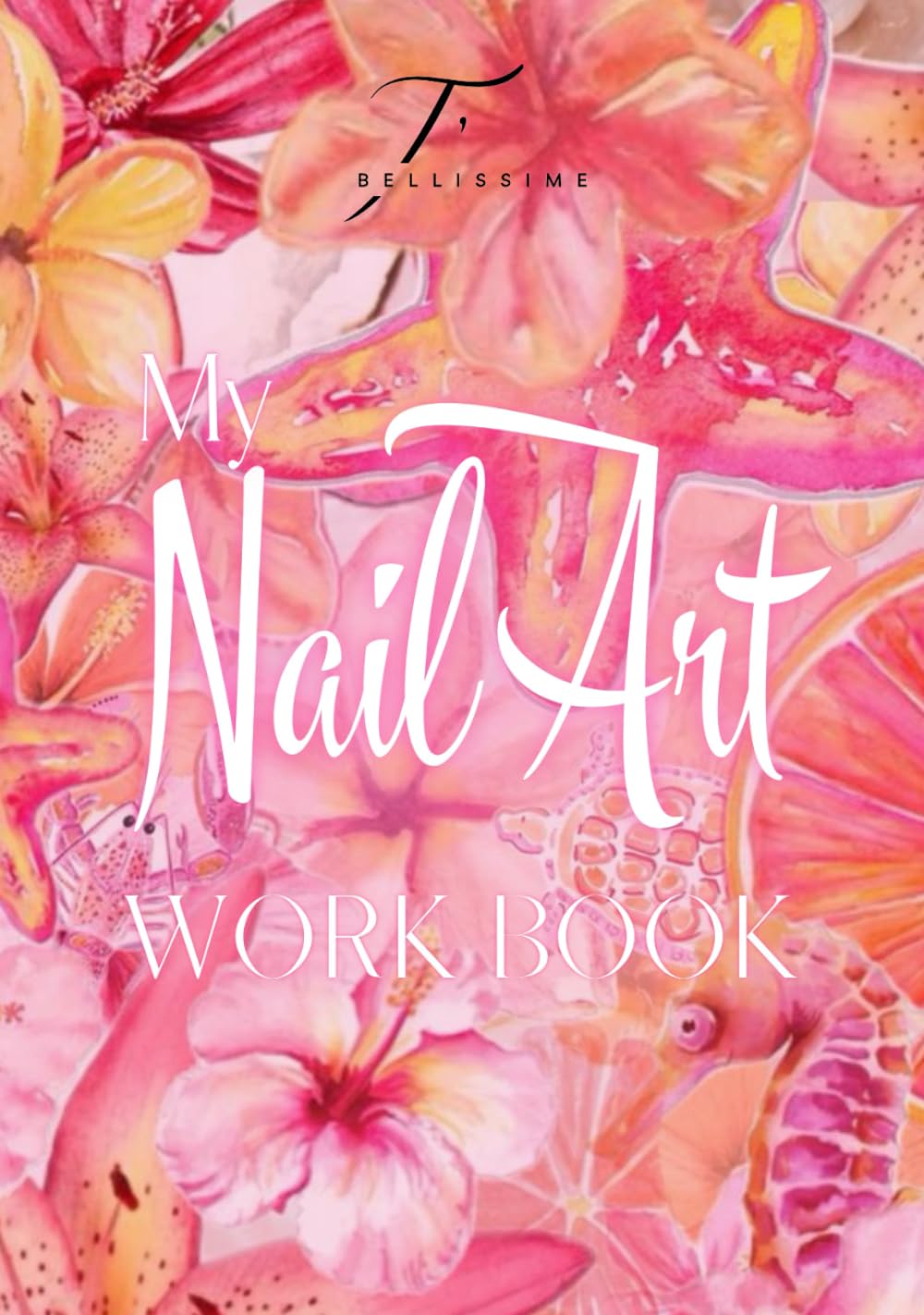 Cahier Nail Art Pro édition 2025 au motif floral Pink Flowers avec pages de croquis de précision
