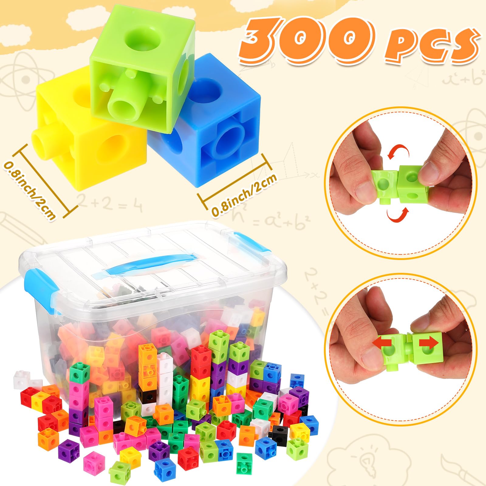 Snapklik.com : Jenaai 300 Pcs Linking Cubes