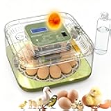 XOTTI Incubator for Hatching Egg, 12 Egg Incubators with Temperature and Humidity Control, Automatic Turner, Candler, 360° Viewing for Dry Hatch Chicken, Duck, Quail, Goose, Parrot and Pigeon