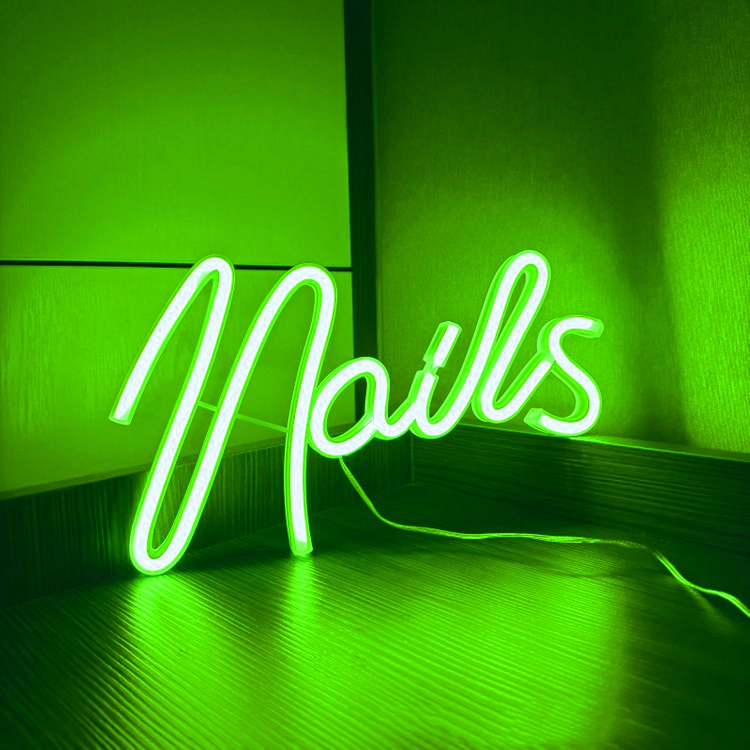 Nails Neon Signs for Wall Decor, USB or Battery Operated Neon Light for Cosmetic Salon Spa Beauty Room Bedroom Bar, Gift for Nail Tech Girls Birthday Christmas, 11.4×6.37 Inch