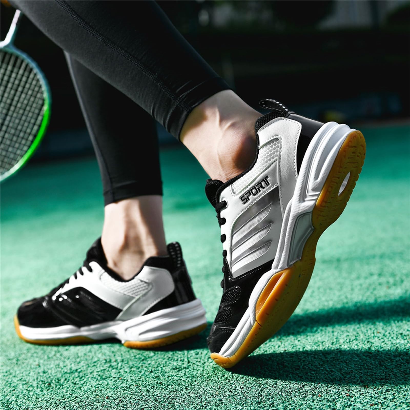 Chaussures Badminton et Tennis pour Hommes, Baskets de Pickleball, Chaussures Terrain d'intérieur décontractées pour Le Racquetball, Tennis Table, Squash, Volley-Ball