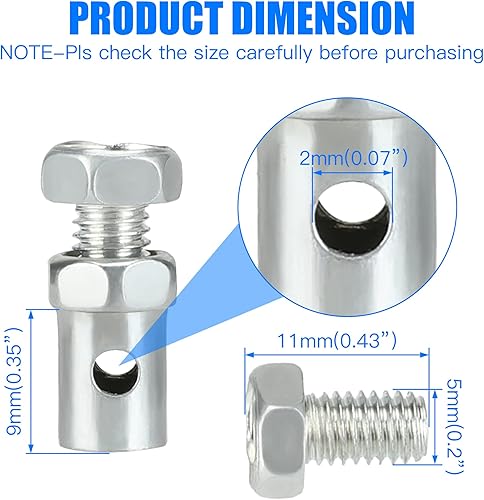 Miniatura 4 de YOXUFA 10 piezas universales de freno de embrague de freno de acelerador extremos de cable de 18 pulgadas, abrazaderas de cable de bloqueo de