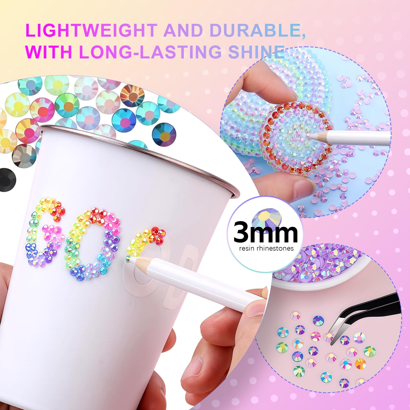 48000Pcs Resina Jelly Strass 48 Colori Nail Gems Bedazzling Kit